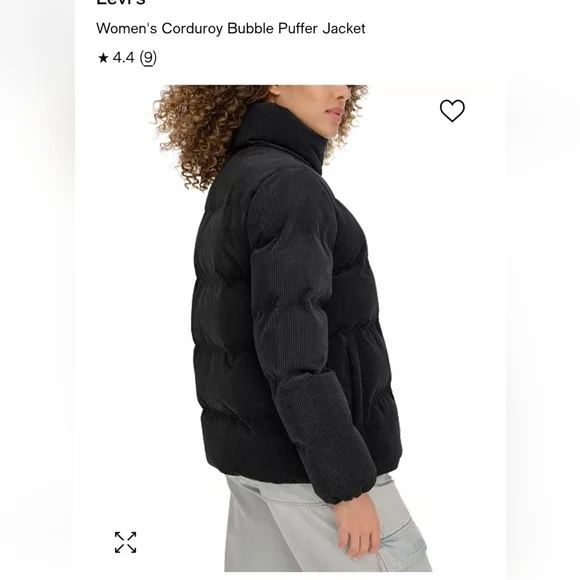 Beautiful Levi's Black corduroy bubble puffer. NWT XL. In perfect condition - Picture 12 of 14